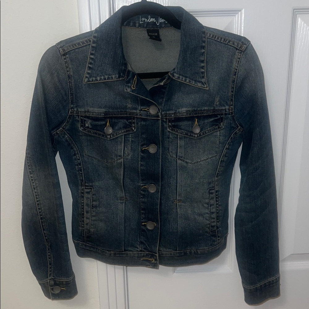 LONDONJEAN Dark Wash Jean Jacket Size XS